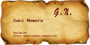 Gani Nemere névjegykártya